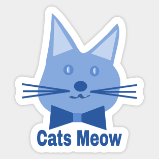 Blue Silly Cat -- The Cats Meow Sticker